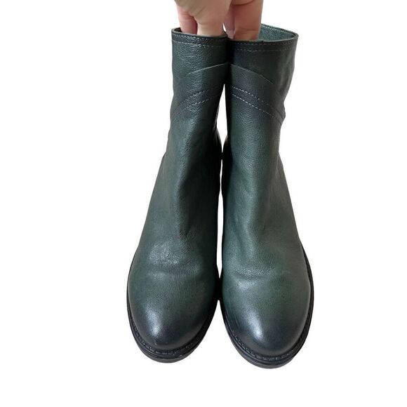 Paula Urban Talla Green Leather Ankle Boots size EU 41 US 10.5 - Picture 7 of 11